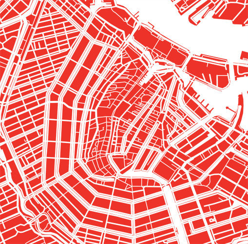 Detail from map of Amsterdam, Netherlands by CartoCreative