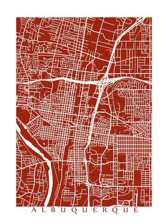 Map of Albuquerque, New Mexico by CartoCreative