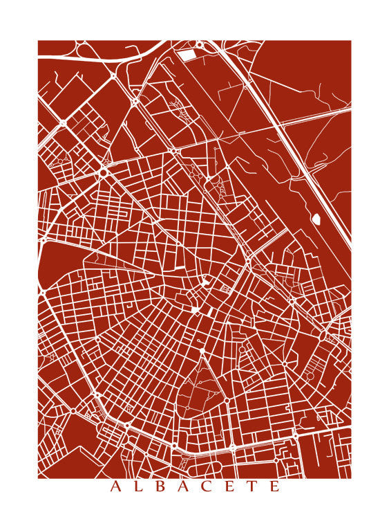 Map of Albacete, Spain by CartoCreative