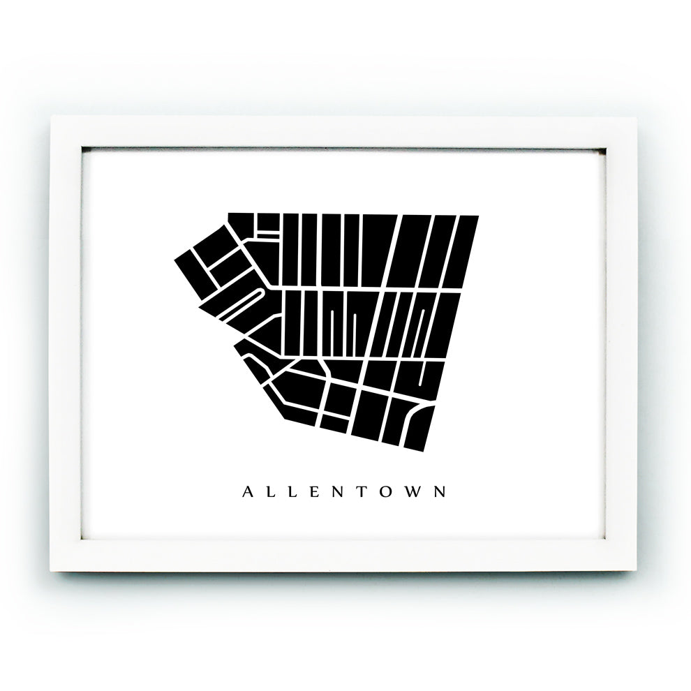 Framed map of Allentown, Buffalo neighborhood by CartoCreative